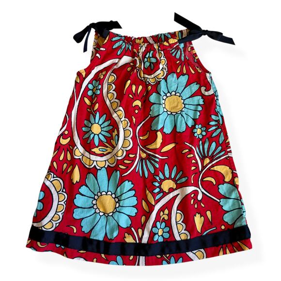 Hanna Andersson Paisley Floral Print Pillowcase Dress Red 90cm - Picture 1 of 9